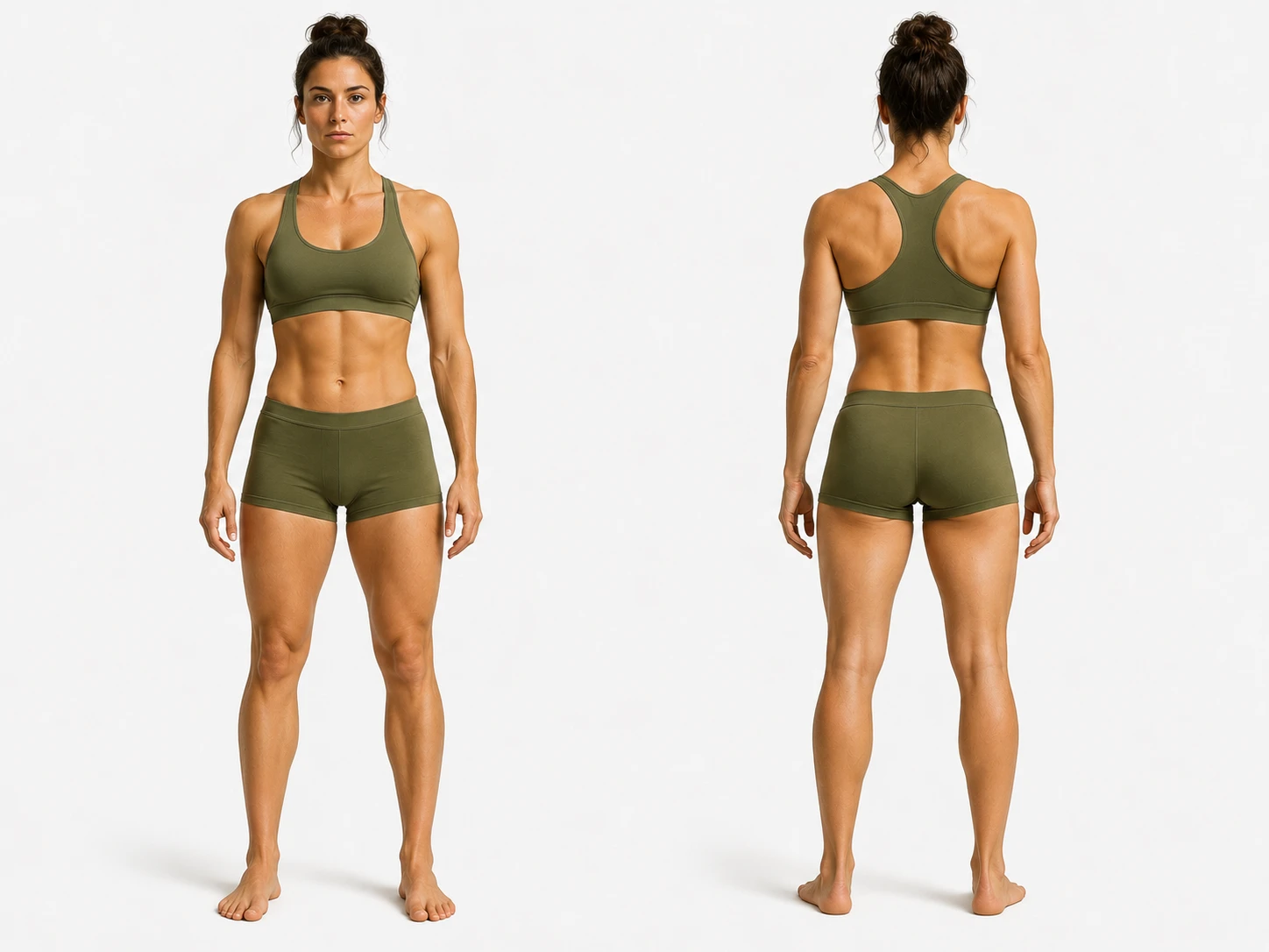 Casualty body map — female, anterior and posterior views