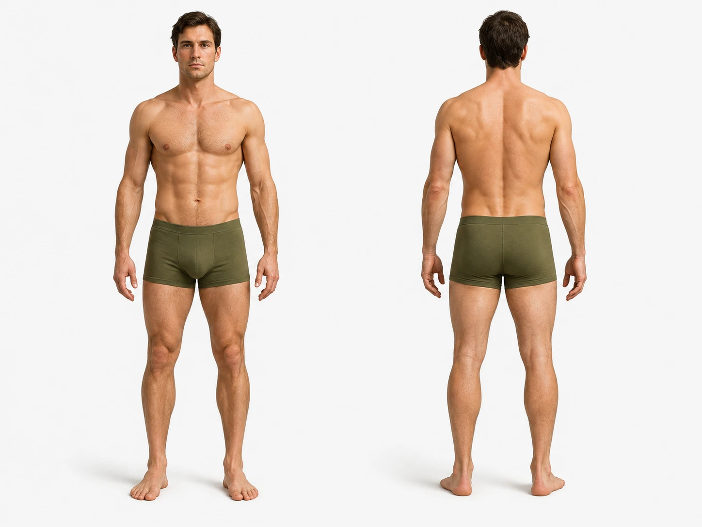 Casualty body map — male, anterior and posterior views